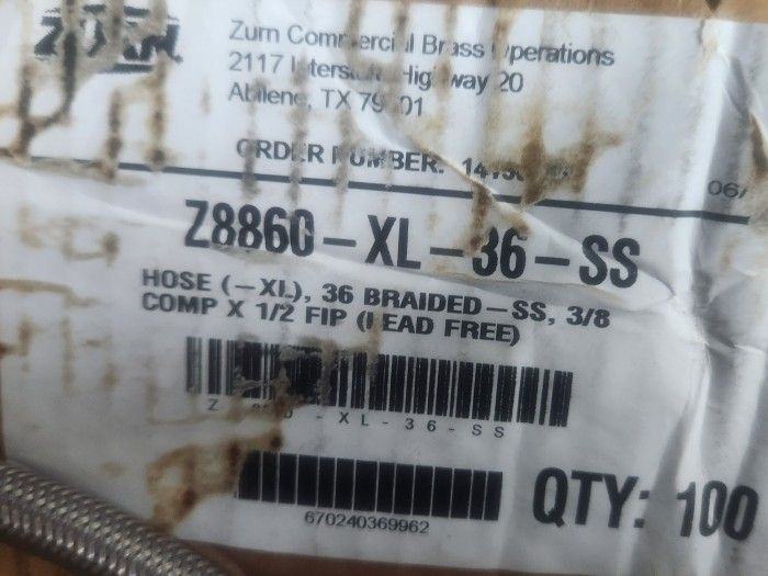 36 In Steel Braided Hose Connection For Faucet