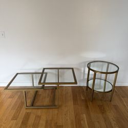 Matching Glass Gold Hardware | Coffee & Side Table
