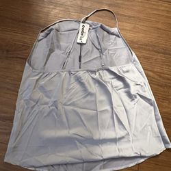 New Light Gray Satin Woman Top fits S and M