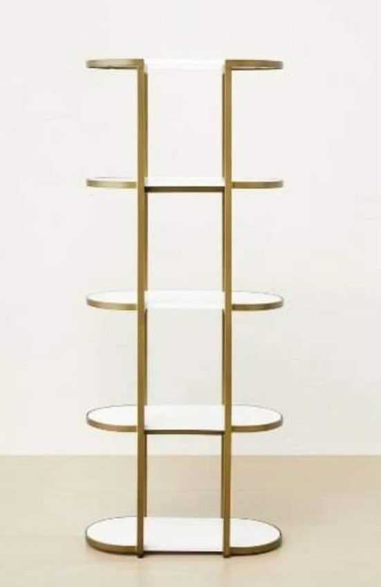 Brushed Brass Bookcase By OpalHouse  Designed With Jungalow 59 Inch