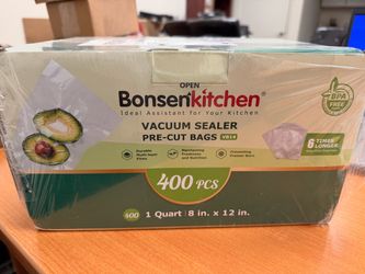 Bonsenkitchen Vacuum Sealer Pre-Cut Bags VB14 - 400 pcs 8x12 in.