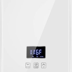 Tankless Water Heater Electric 5.5kw 240V, Point-of-Use. Digital Display. White