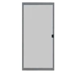 Brand New Unique Home Designs 36 in. x 80 in. Adjustable Fit Gray and White Steel Sliding Patio Screen Door