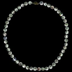 Antique White Floral Enamel Cloisonne Beaded Necklace