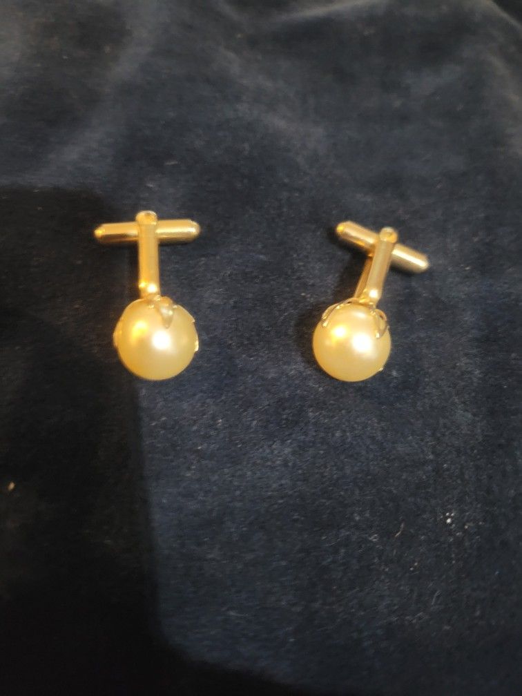 Gold And Pearl Cufflinks