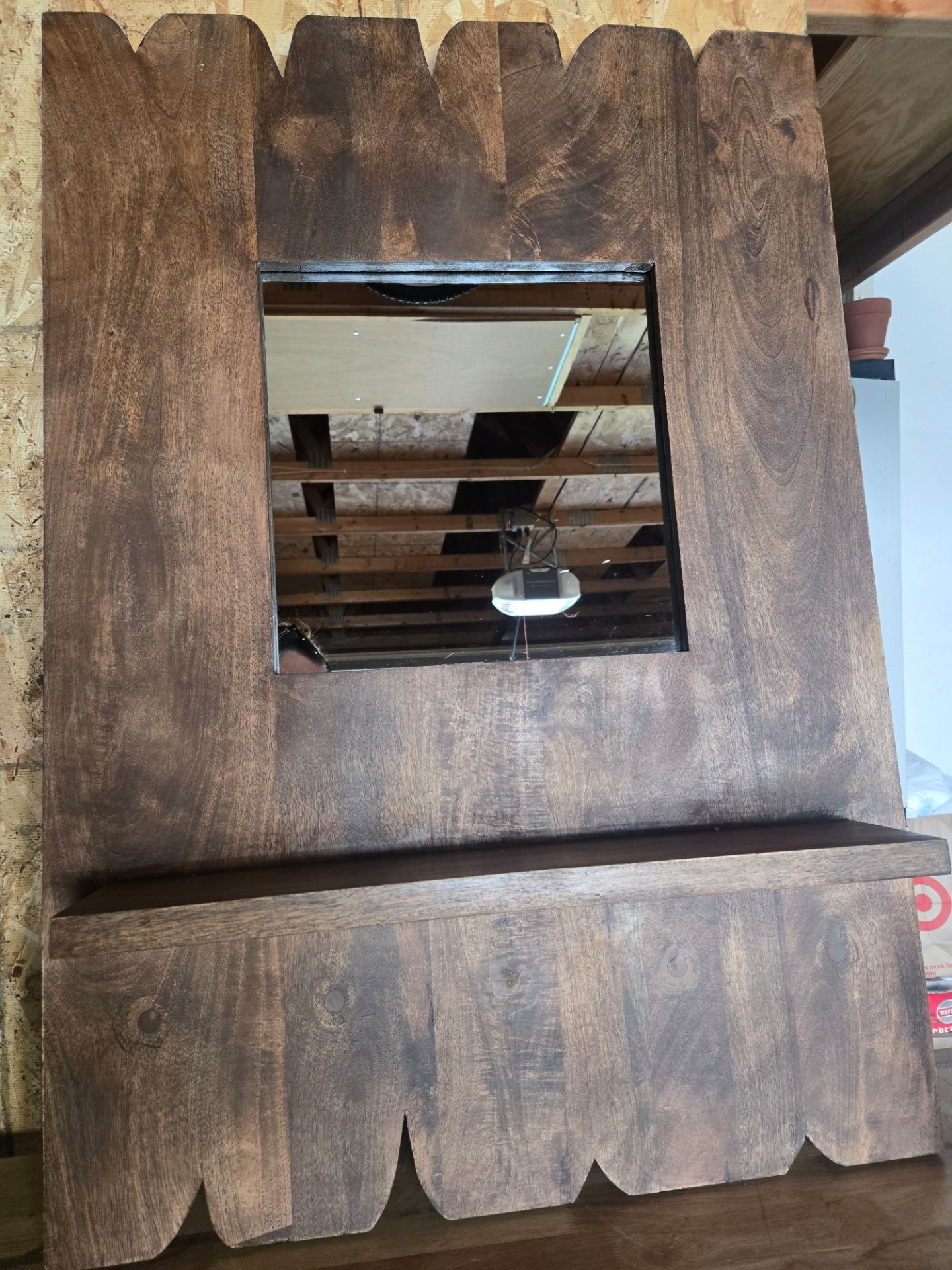 Solid wood mirror