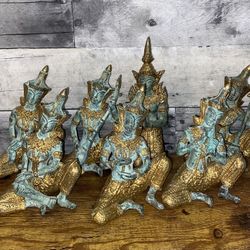 7 Vintage Bronze Statues Sculptures ~$350