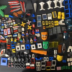 300 Piece Vintage Lego Rare Pieces Figures Accessories Signs Wheels Doors Windows