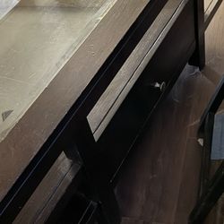 Dark Wood Coffee Table With Removable Glass Top