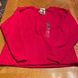 New w/Tags - Girls Hanes Premium LS Red Sweatshirt (14/16)