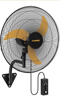 New✅️20 inch Wall Mount Fan Oscillating, Extended 3.3ft Wired Remote and 6.6ft Power Cord, 3-Speed I