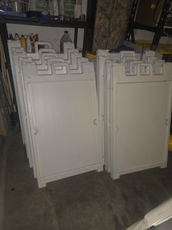 White Plastic A-Frame Sidewalk Signs – Lot of 9