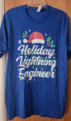Christmas Tshirt Mens "HOLIDAY LIGHTNING ENGINEER" 