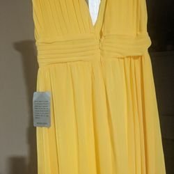 Yellow Sleeveless Long Dress 