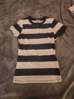 Cream and Navy blue stripped shirt