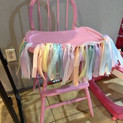 Pink Baby Vintage High Chair 