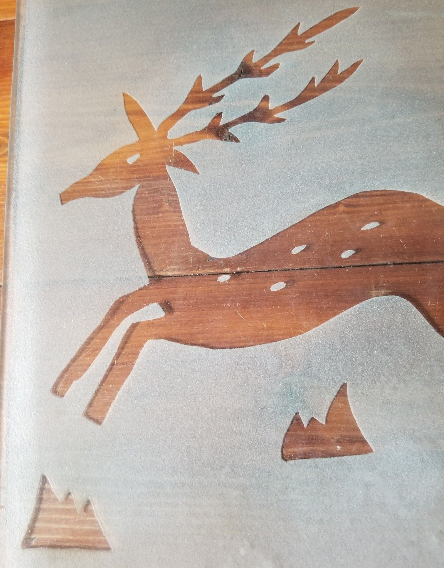 Reindeer deer frosted glass heavy duty nice