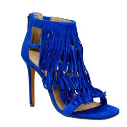 Steve madden blue fringe heels outlet