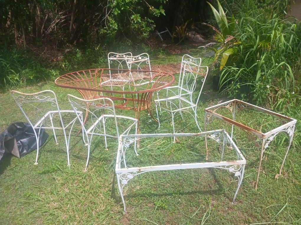 Vintage Wrought Iron Patio Set