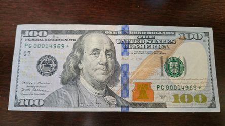 $100 Bill Low Numbered Star Note