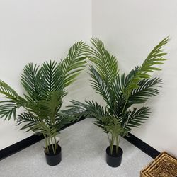 Artificial Areca Palm Plant 3.6 Feet Fake Palm Tree with 10 Trunks Faux Tree for Indoor Outdoor Modern Decor Feaux Dypsis Lutescens Plants in Pot for 