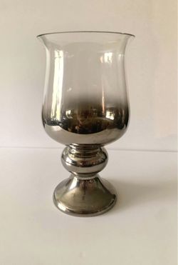 NEW Smoked Glass Hurricane Candle Holder