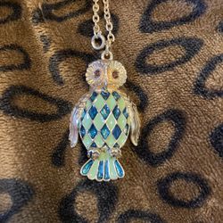 Women’s fashion jewelry long owl Necklace  used