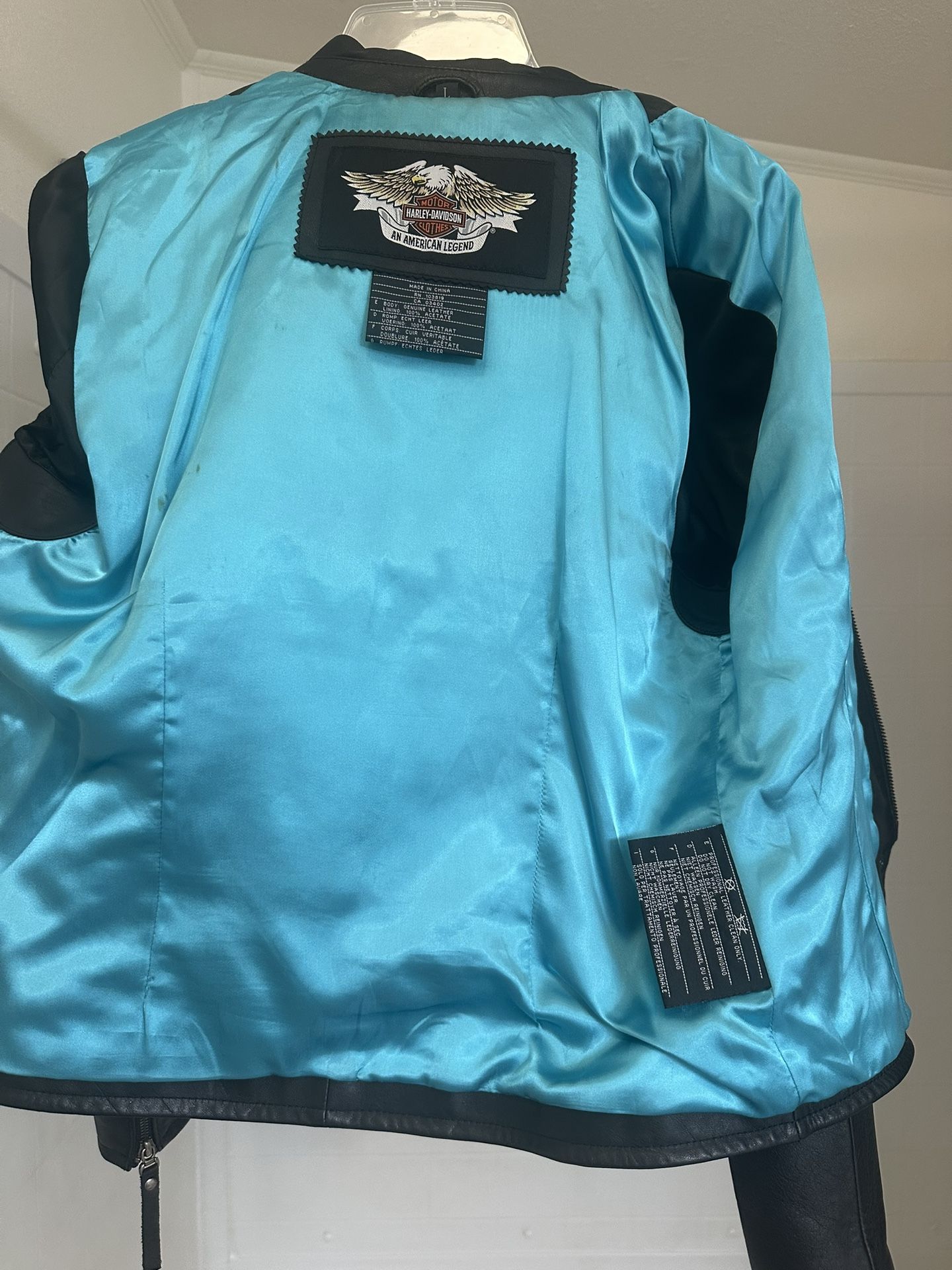WOMENS HARLEY DAVIDSON LEATHER JACKET &HELMET