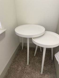 Pair of white nightstands