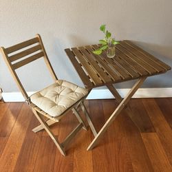 IKEA Wooden Patio Table And Chair