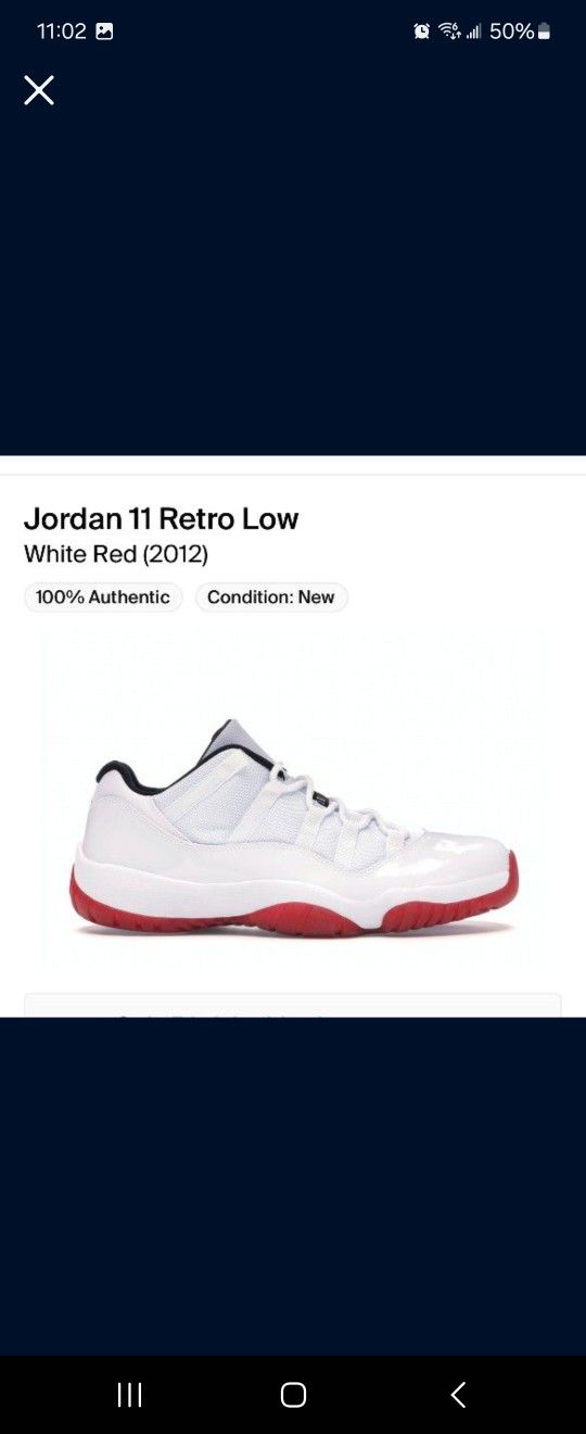 Jordan 11 Retro Low white red (2012) LIGHTLY USED Size 11