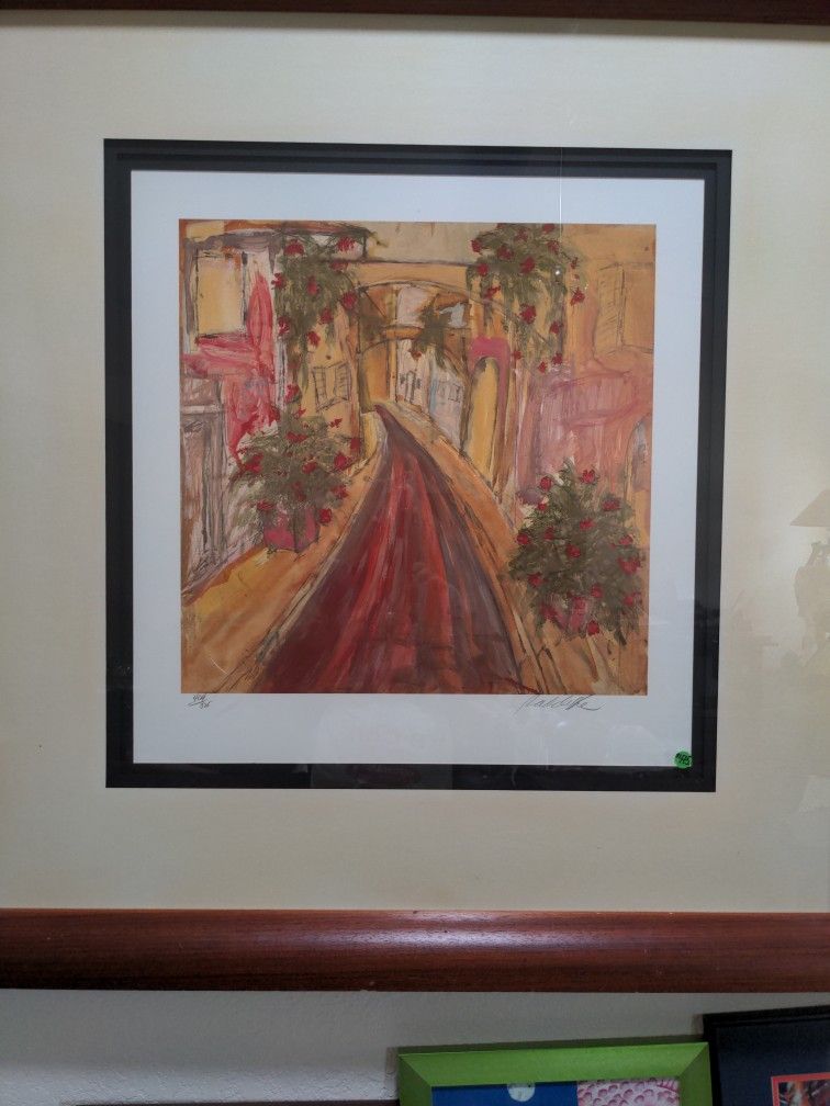 Original Glicees print by Artist Ryan Radcliff. Raised In Philadelphia. A Scene Of Bologna Italy. Framed It Is 3 Ft By 6 In By 3 Ft By 6 In