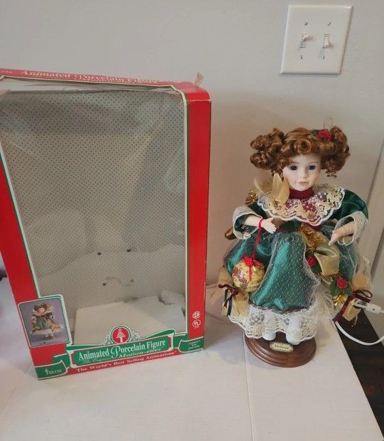VINTAGE 1995 TELCO Original Motion-ettes Animated Porcelain Victorian Doll 19"