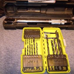 Ryobi drill bitz and ratchet
