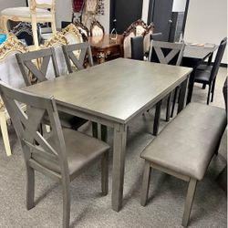 4 Chairs And Bench Dining Table In Stock 
