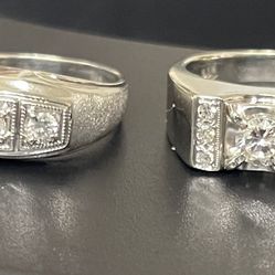 Men’s 14k Gold And Diamond Wedding Rings