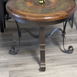 Wooden Side Table And Mirror 