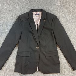 Tommy Hilfiger Elegant Casual Blazer Black One Button Size 8
