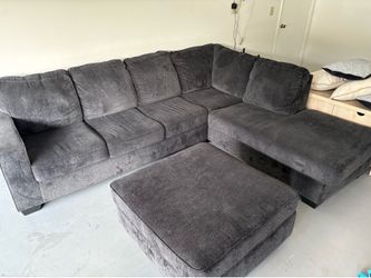 Black couch with ottoman