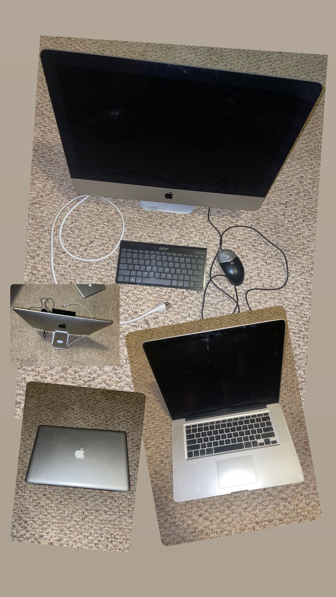 APPLE BUNDLE IMAC & MACBOOK PRO OLD SCHOOL CLASSIC COMPUTERS- PLEASE READ AS-IS SALES FROM ESTATE CLEANOUT