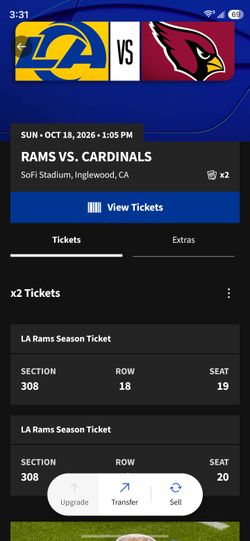 Rams vs Cardinals Oct 18