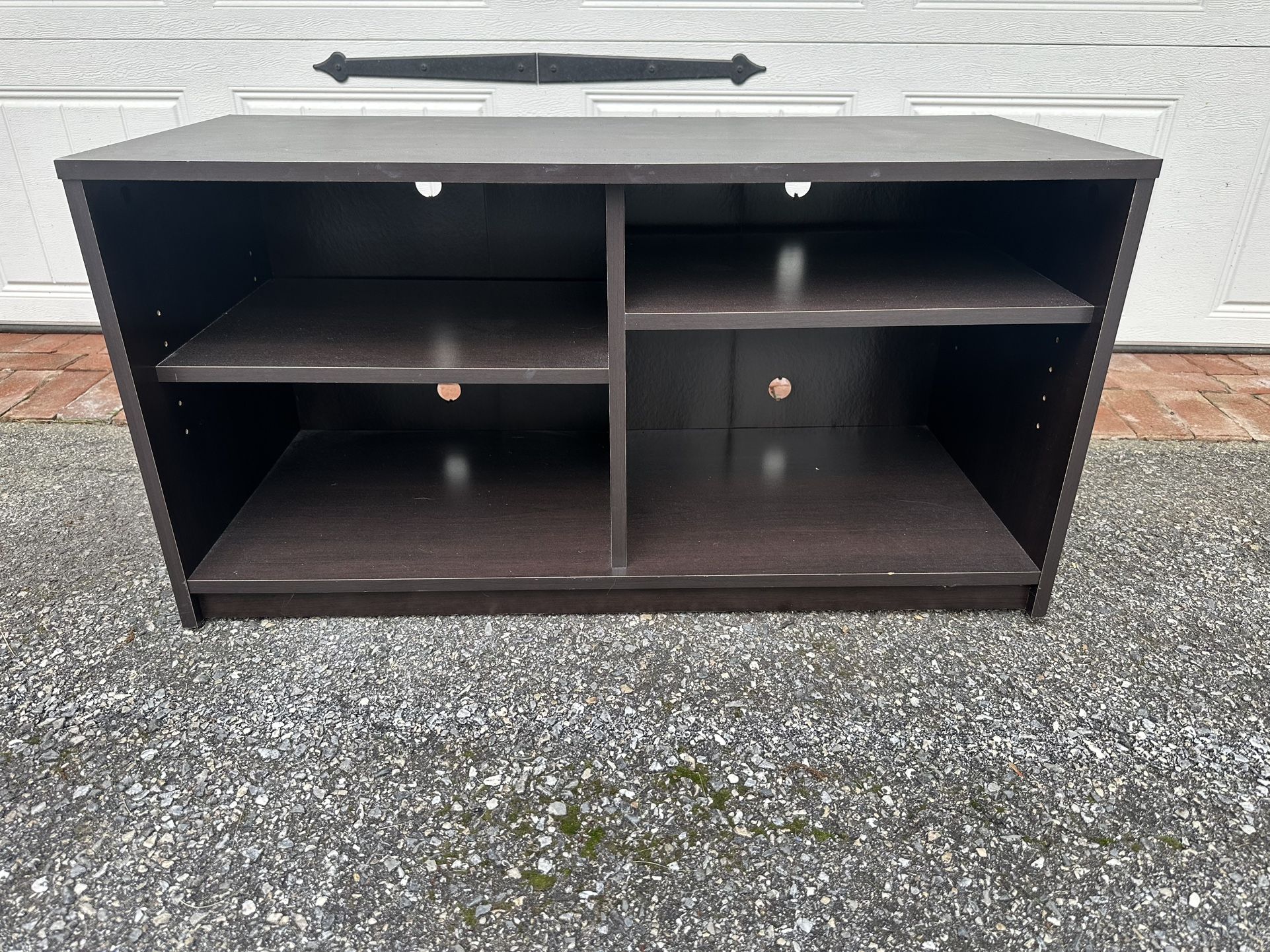 Brown Entertainment Center With Adjustable Shelves