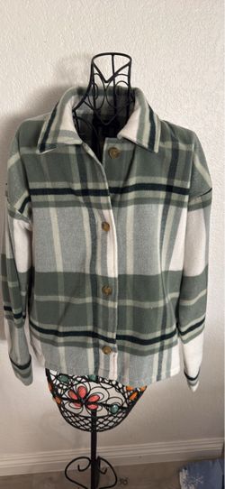 Banana Republic XS Plaid Fleece Shirt Jacket
