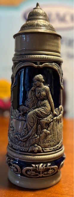 Original Thewalt Loreley/1281 beer stein. W. Germany 1L