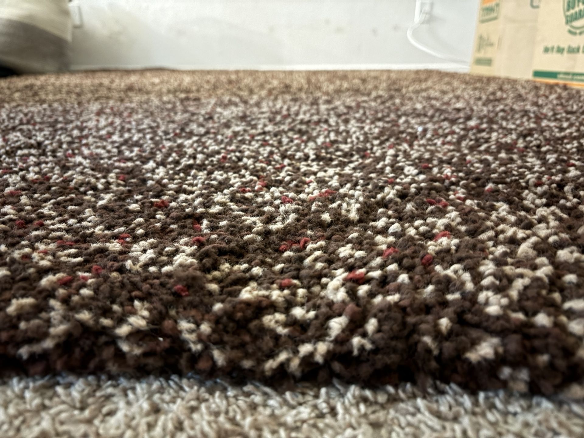 Moving Sale - IKEA shag Rug 8’x10’ Burgundy/Brown/white