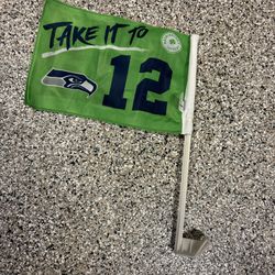 Seattle Seahawks “Take It to 12” Car Window Flag Green NFL Fan 12th Man Promo