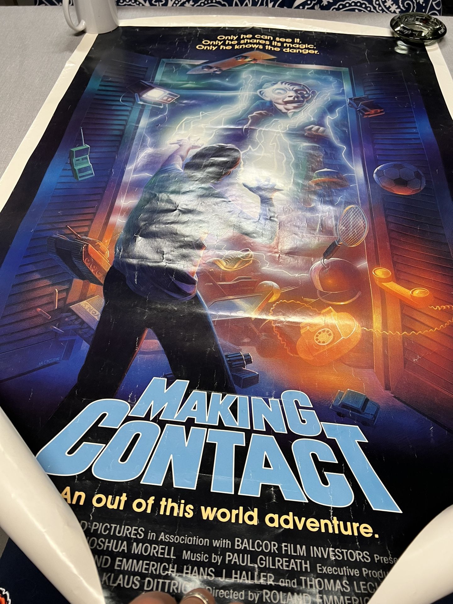 Vintage Making Contact Advertising SciFi Movie Poster 1985