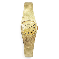 1950's Ladies Rolex Cocktail 17mm Vintage Solid 14K Yellow Gold Watch with Gold Dial. (Pre-Owned)