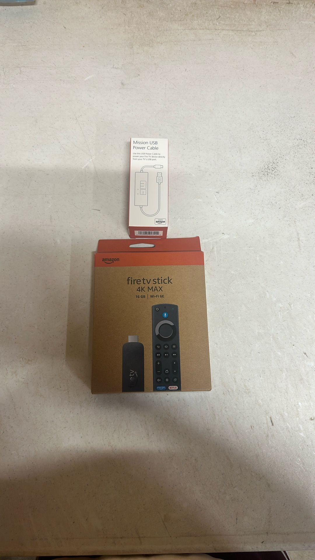 Fire Tv Stick 16 GB New Factory Sealed And Mission USB Power Cable Combo 40$ For Both