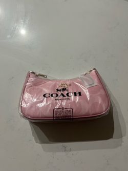 Coach signature Pink small Zip top shoulder Bag